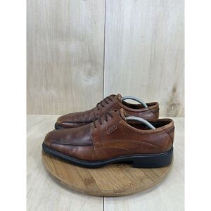 Ecco Helsinki Brown Leather Dres Shoes Mens Size 43 US Mens Size 9/9.5